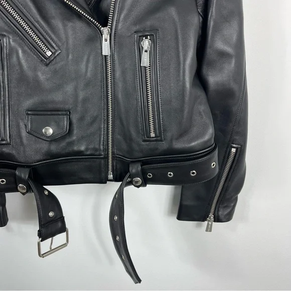 Anine Bing Benjamin Moto Biker Leather Jacket Size Small